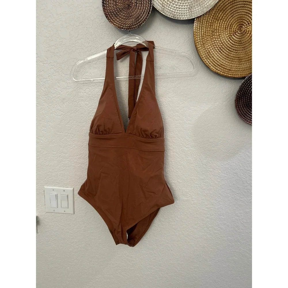 Skims Swim Halter Caraway One Piece NWT XL